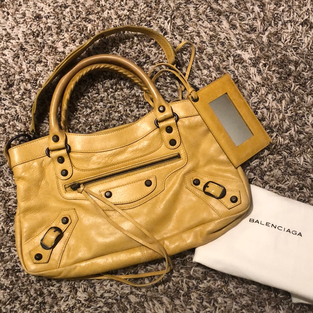 Balenciaga first bag yellow